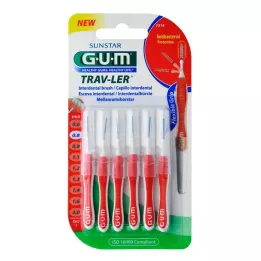 GUM TRAV-LER 0,8 mm-es gyertya piros interdentális + 6 kupak, 6 db