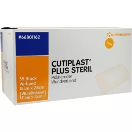 CUTIPLAST Plusz steril 7,8x15 cm-es kötszer, 55 db