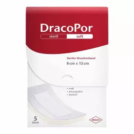 DRACOPOR 8x15 cm-es steril sebkötszer, 5 db