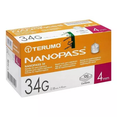 Terumo Nanopass 34 Pen kanül 34G 0,18x4mm, 100 db Terumo Nanopass 34 Pen kanül 34G 0,18x4mm, 100 db