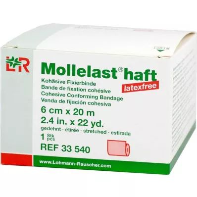 Mollelast ragasztó latex mentes 6cmx20m feszített piros, 1 db