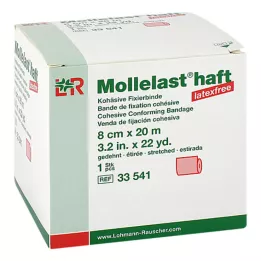 MOLLELAST öntapadós latexmentes kötszer 8 cmx20 m piros, 1 db