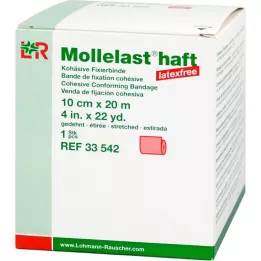 MOLLELAST öntapadós latexmentes kötszer 10 cmx20 m piros, 1 db