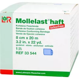 MOLLELAST öntapadós latexmentes kötszer 8 cmx20 m kék, 1 db