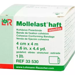 MOLLELAST öntapadós latexmentes kötszer 4 cmx4 m fehér, 1 db
