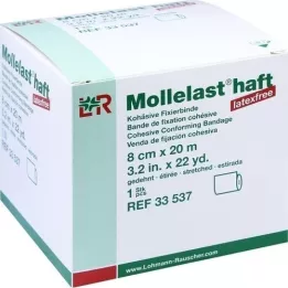 MOLLELAST öntapadós latexmentes kötszer 8 cmx20 m fehér, 1 db