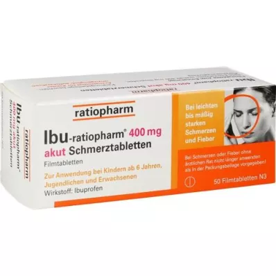 IBU-RATIOPHARM 400 mg akut Schmerztbl.Filmtabl., 50 db