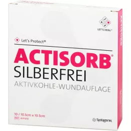 ACTISORB SILBERFREI 10,5x10,5 cm-es aktív szén, 10 db