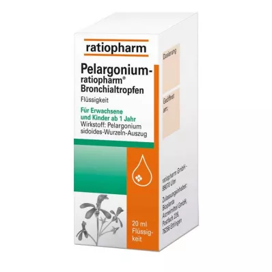 PELARGONIUM-RATIOPHARM Bronchiális cseppek, 20 ml