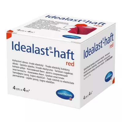 Idealast-haft színes kötszer 4 cm x 4 m piros, 1 db