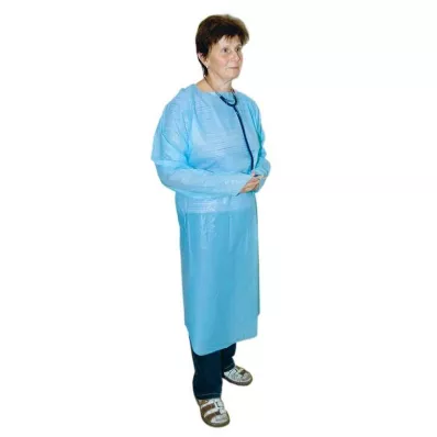 Kötény eldobható PE kék 120 cm nem steril, ujjal, 1 db
