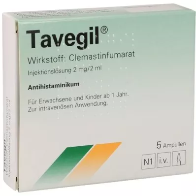 TAVEGIL 2 mg/2 ml-es injekciós oldat, 5X2 ml-es ampullákban