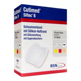 CUTIMED Siltec B habkötszer 10x10 cm ragasztóval, 12 db