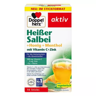 DOPPELHERZ forró zsálya+méz+mentol granulátum, 10 db