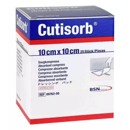CUTISORB Felszívódó borogatás steril 10x10 cm, 25 db
