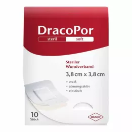 DRACOPOR Sebkötszer 3,8x3,8 cm steril, 10 db