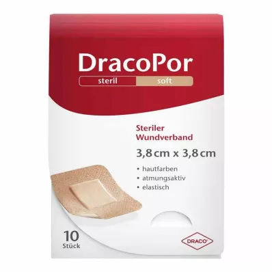 DRACOPOR Sebkötszer 3,8x3,8 cm steril bőrszínű, 10 db