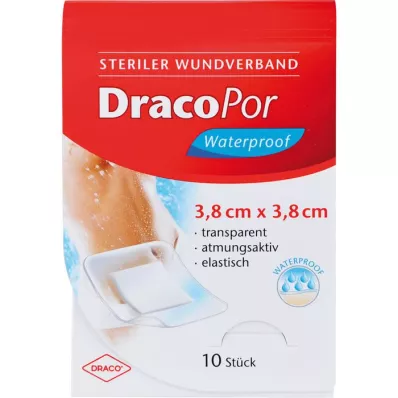 DRACOPOR vízálló sebkötszer 3,8x3,8 cm steril, 10 db