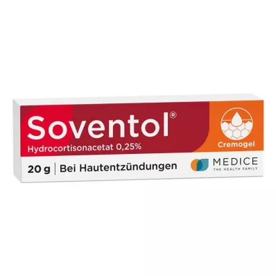 Soventol hidrokortizon-acetát 0,25% Cremogel bőrgyulladásra, 20 g