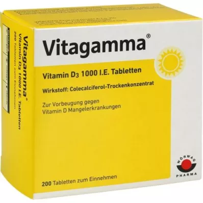 VITAGAMMA D3-vitamin 1000 NE tabletta, 200 db