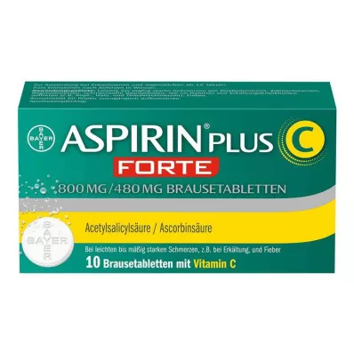Aspirin plus C forte 800 mg / 480 mg pezsgőtabletta, 10 db Aspirin plus C forte 800 mg / 480 mg pezsgőtabletta, 10 db