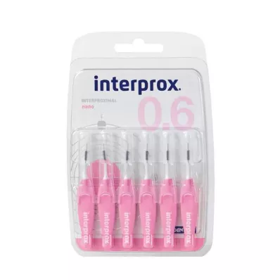 INTERPROX nano rózsaszín fogközti kefe buborékcsomagolás, 6 db