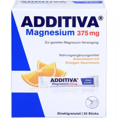 ADDITIVA Magnézium 375 mg pálcika narancs, 20 db