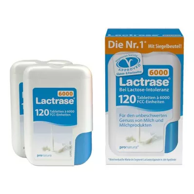 Lactrase 6000 FCC tabletta kattintásos adagolóban dupla kiszerelésben, 2x120 db