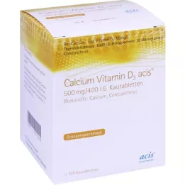 CALCIUM VITAMIN D3 acis 500 mg/400 NE rágótabletta, 100 db