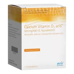 CALCIUM VITAMIN D3 acis 500 mg/400 NE rágótabletta, 100 db