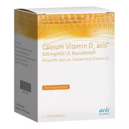 CALCIUM VITAMIN D3 acis 500 mg/400 NE rágótabletta, 120 db