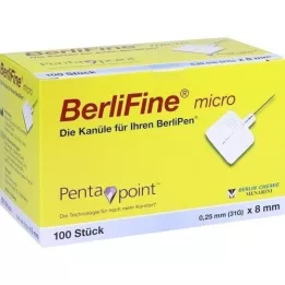 BERLIFINE mikrokanül 0,25x8 mm, 100 db