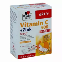 DOPPELHERZ C-vitamin 500+Cink Depot DIRECT Pellet, 20 db