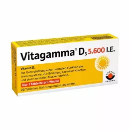VITAGAMMA D3 5,600 NE D3-vitamin NEM tabletta, 20 db