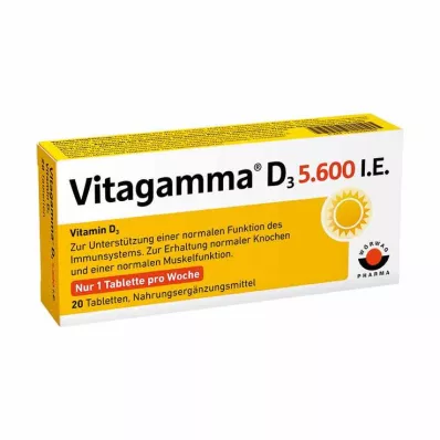 Vitagamma D3 5600 I.U.Vitamin D3 NEM tabletta, 20 db