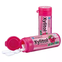 MIRADENT Xylitol fogápoló rágógumi epres gyerekeknek, 30 g