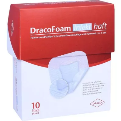 DRACOFOAM Infekt haft Schaumst.Wundauf.5x5 cm, 10 db DRACOFOAM Infekt haft Schaumst.Wundauf.5x5 cm, 10 db