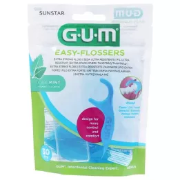 GUM Easy-Flossers fogselyem pálcika viaszolt + utazótáska, 30 db
