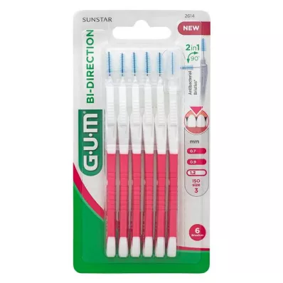 GUM Bi-Direction fogköz kefe 1,2 mm rózsaszín, 6 db GUM Bi-Direction fogköz kefe 1,2 mm rózsaszín, 6 db