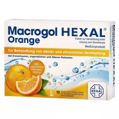 Macrogol HEXAL Narancssárga por belsőleges oldatos tasakhoz, 10 db