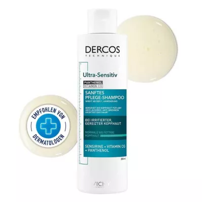Vichy Dercos Ultra-Sensitive sampon zsíros bőrre, 200 ml