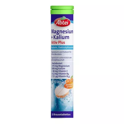 Abbey Magnesium + Potassium Active Plus pezsgőtabletta, 15 db Abbey Magnesium + Potassium Active Plus pezsgőtabletta, 15 db