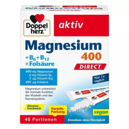 DOPPELHERZ Magnézium+B-vitaminok DIRECT Pellet, 40 db