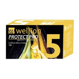 WELLION PROTECT PRO Biztonsági tolltű 30 G 5 mm, 100 db