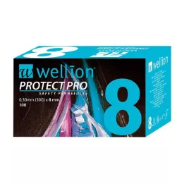 WELLION PROTECT PRO Biztonsági tolltű 30 G 8 mm, 100 db