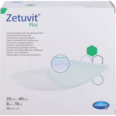 ZETUVIT Plus extra erős nedvszívó borogatás, steril 20x40 cm, 10 db
