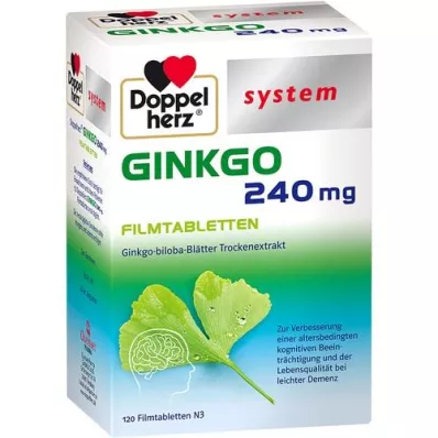 DOPPELHERZ Ginkgo 240 mg rendszerű filmtabletta, 120 db