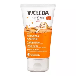 WELEDA Gyerek 2in1 tusfürdő &amp; Gyümölcsös narancs sampon, 150 ml