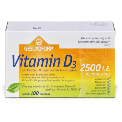 GESUNDFORM D3-vitamin 2500 NE Vega-kapszula, 100 db