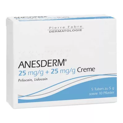 ANESDERM 25 mg/g + 25 mg/g krém + tapasz, 5X5 g